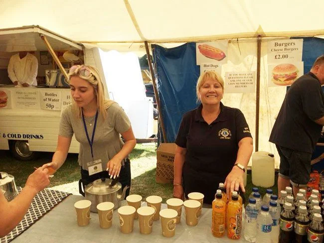 Maltby Lions serving refreshments at Disabled Sports Day, Sandall Park 2018