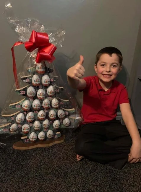 One of the winners of our Advent tree raffle at Maltby Manor Academy. Well done, and thank you to the school for fundraising for Maltby Rother Valley Lions.